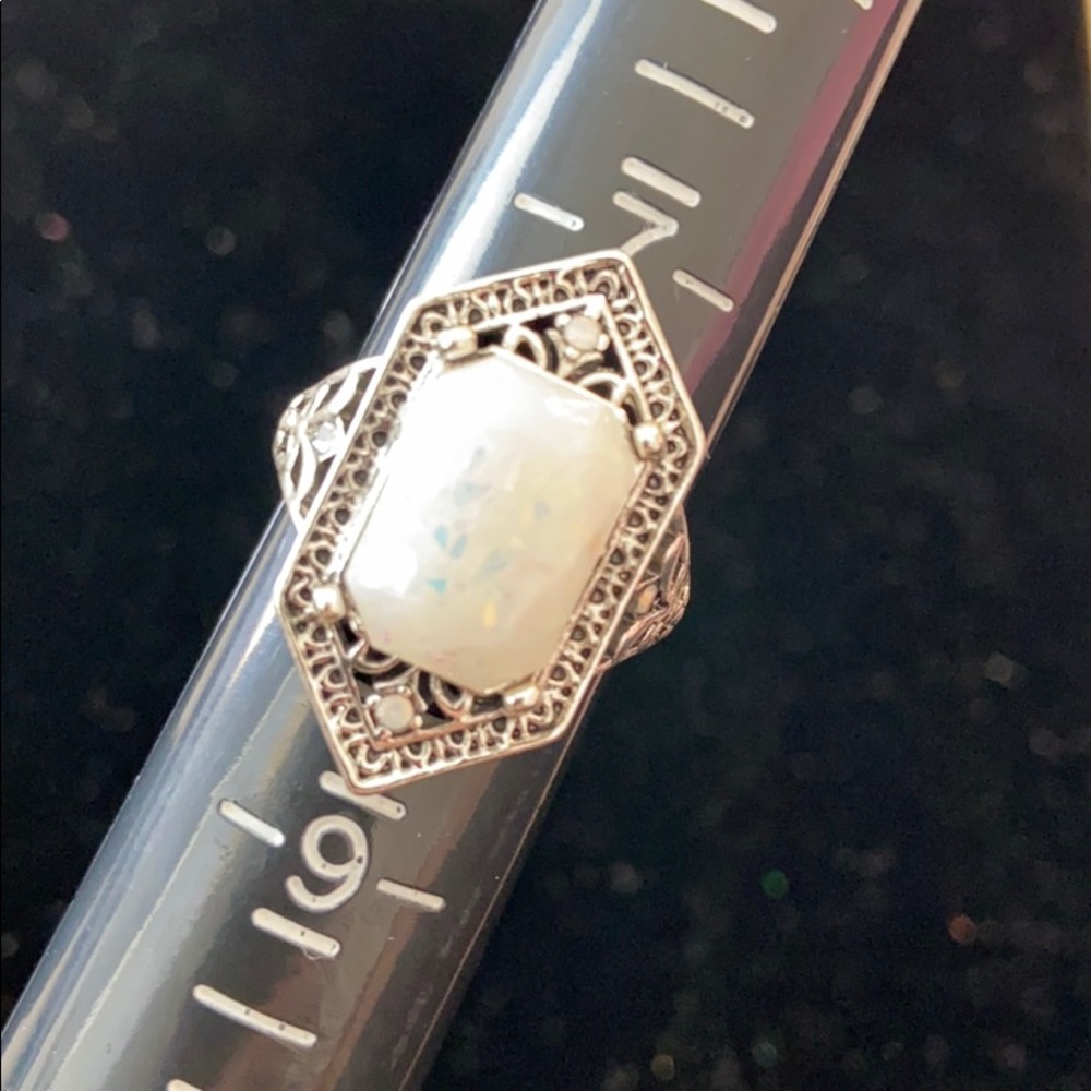Opal Antique Vintage Style Silver fashion ring - Picture 4 of 5